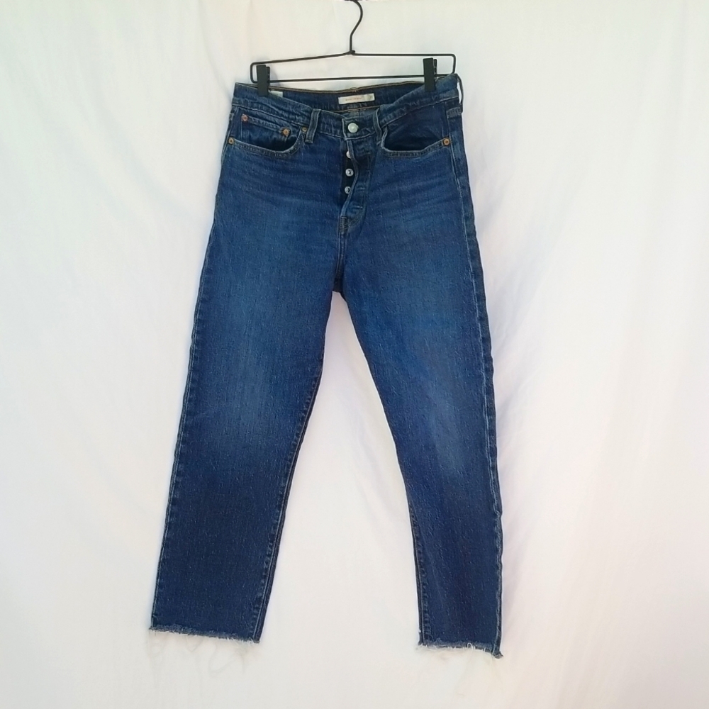 Post 2018 Vintage Big E Levi's button fly Wedgie Straight 31 blue denim